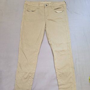 American Eagle Khaki Tan Jeggings Size 12 Short Super Super Stretch X